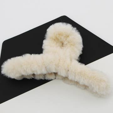 Faux Fur Hair Claw Clip