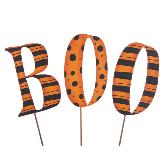 Round Top Metal BOO Stakes Set of 3