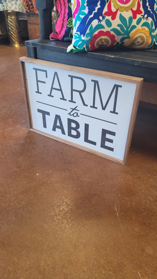 Farm to Table Wood Sign