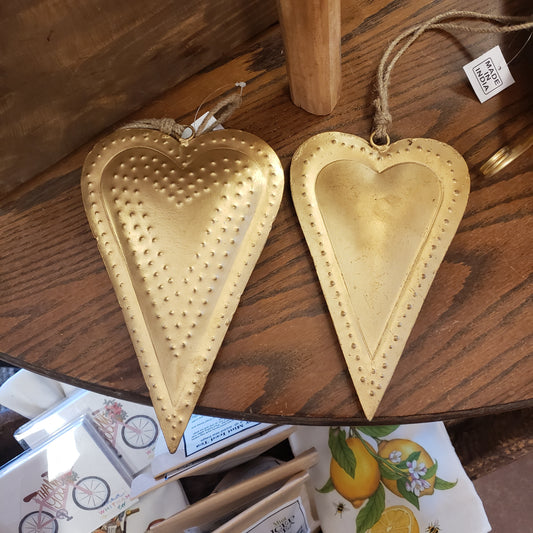 Antique Brass Metal Heart