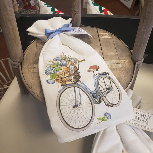 Blue Bike Tea Towel Set of 2