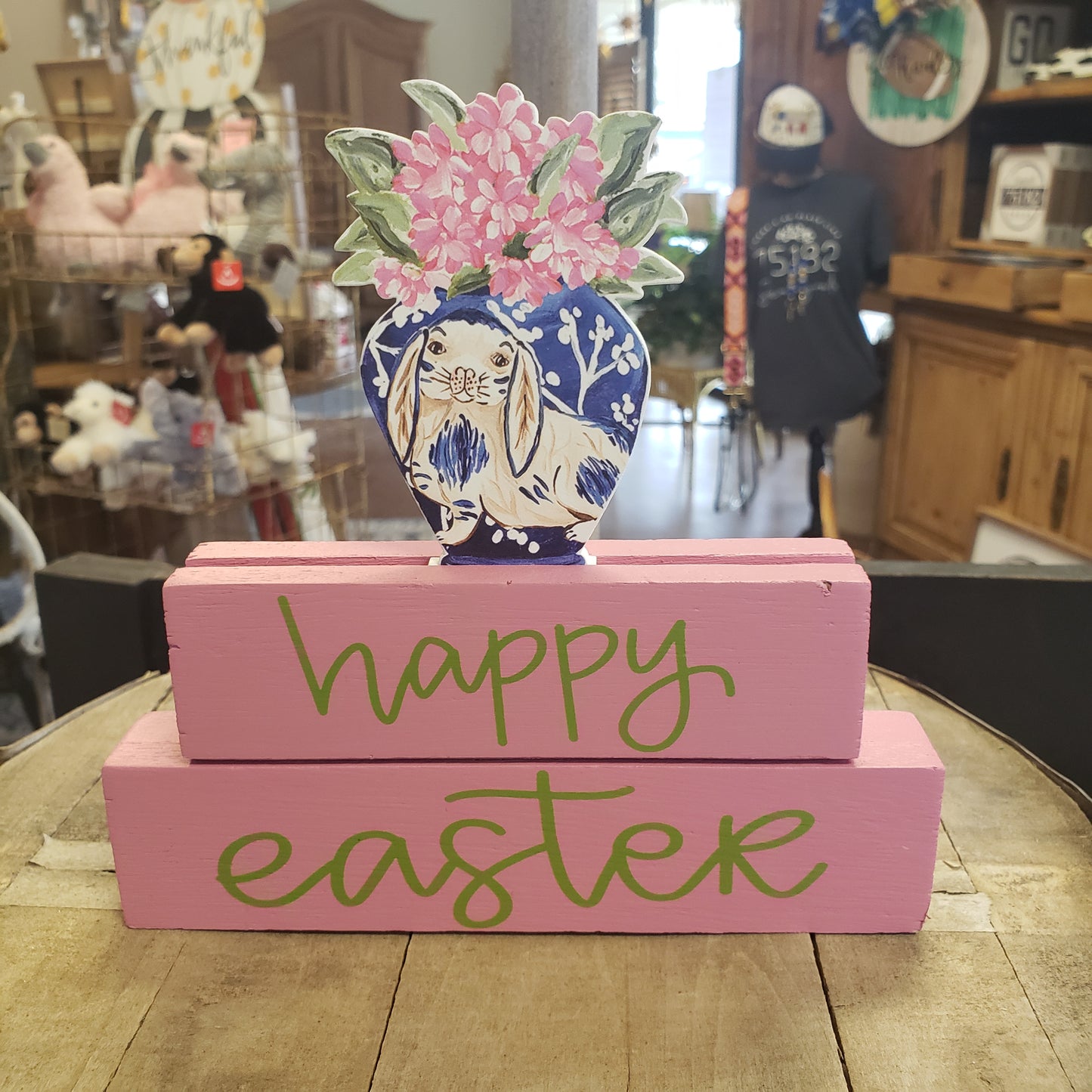 Easter Blessings or Happy Easter Standing Bunny Block