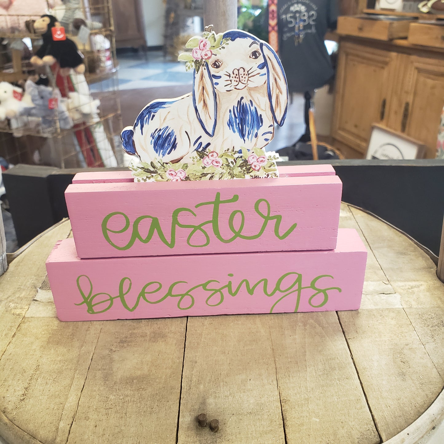 Easter Blessings or Happy Easter Standing Bunny Block