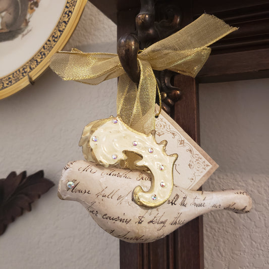 Silvestri Dove Ornament with Enameled Rhinestone Wings