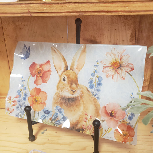 Glass Scallop Edge Bunny Tray