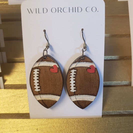 Football Pierced Earrings