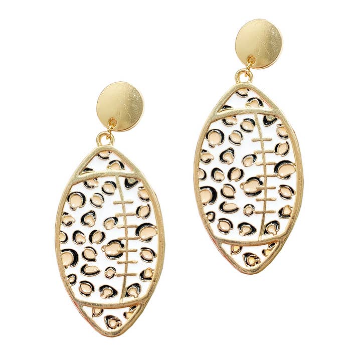 Leopard Football Earrings