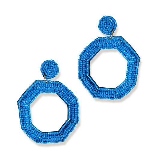 Royal Blue Beaded Sammi Earrings