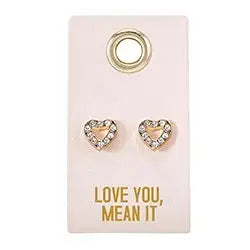 Leather Tag Earrings - Love You, Mean It