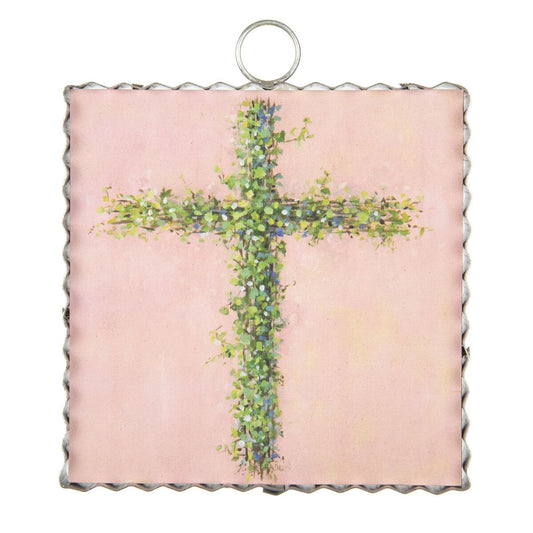 Round Top Cross on Pink Mini Print