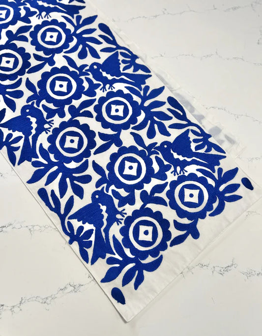 Blue Otomi Embroidered Runner