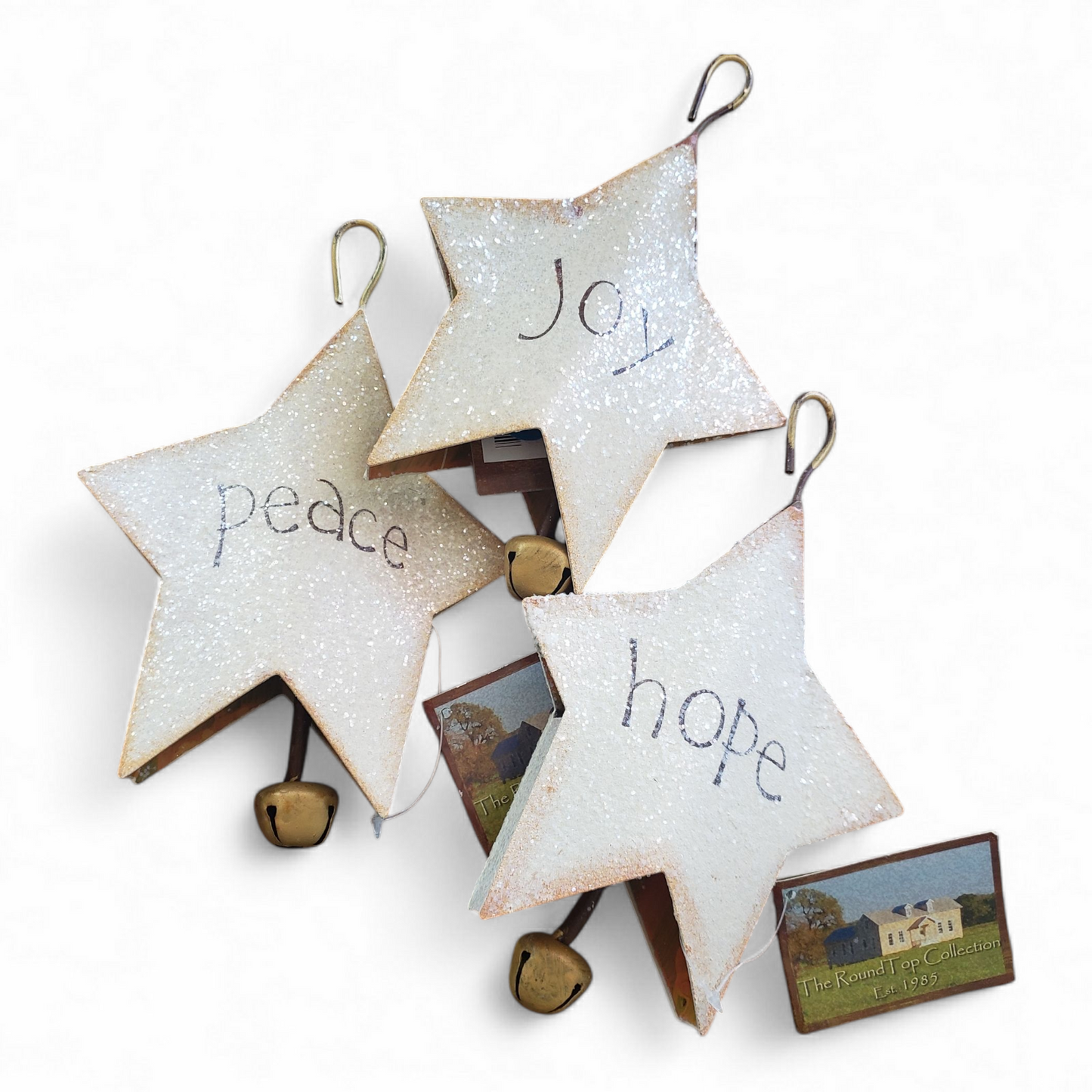 Round Top Metal Glitter Star Bell