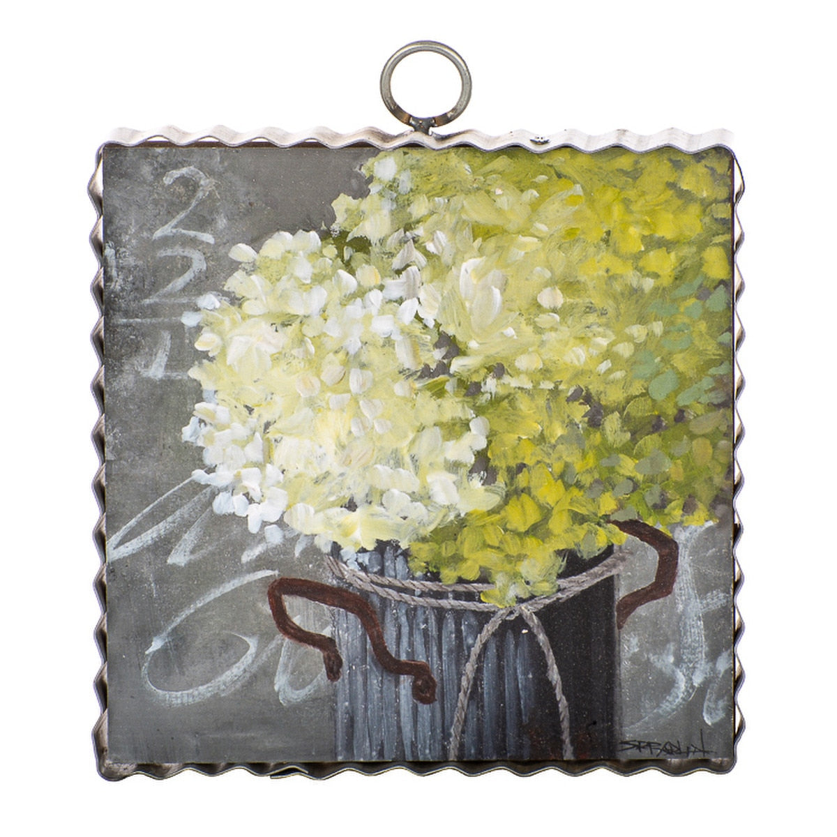 Round Top Hydrangea in Tin Mini Print