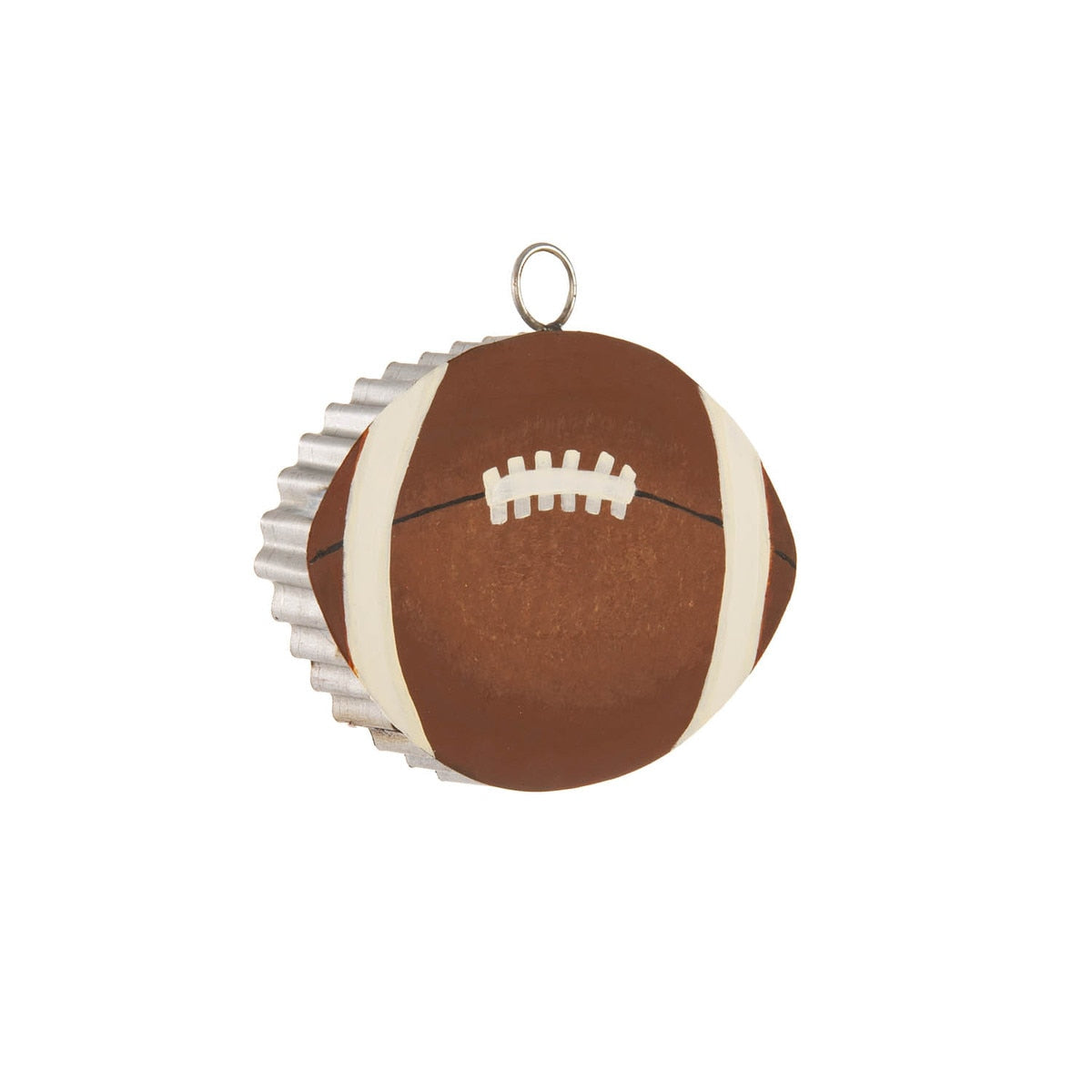 Round Top Metal Football Charm