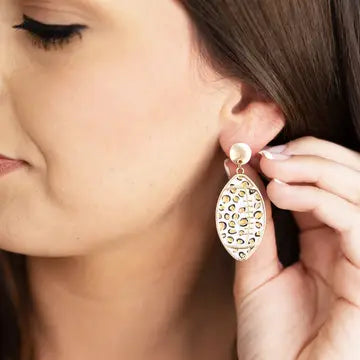 Leopard Football Earrings