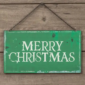 Green Metal Christmas Sign