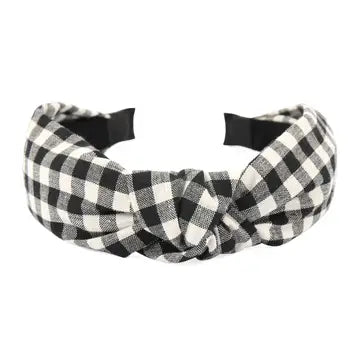 Black/White Check Headband