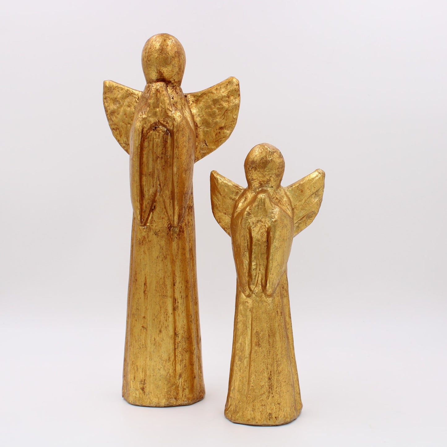 Antique Gold Paper Pulp Standing Angel