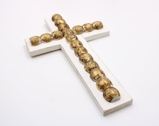 Wood Beaded Cross