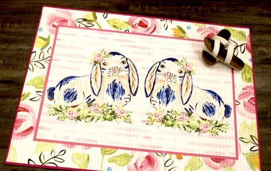 Easter/Spring Bamboo Painted Floor Mat